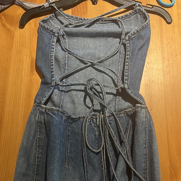 Vintage Jean genie lace up denim jumpsuit xs - Picture 5 of 8